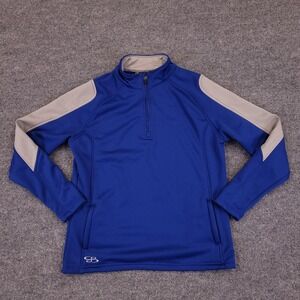 Boombah Quarter Zip Pullover Mens Large Blue Gray Athletic Fleece Pockets Active